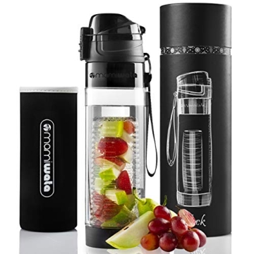 Mami Wata Fruit Infuser Water Bottle - Stylish 24 oz Bottle with Gift Box