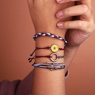 Handmade Sunflower String Bracelets for Trendy Women