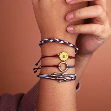 Handmade Sunflower String Bracelets for Trendy Women