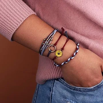 Handmade Sunflower String Bracelets for Trendy Women
