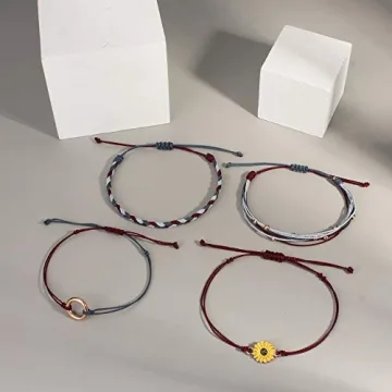 Handmade Sunflower String Bracelets for Trendy Women