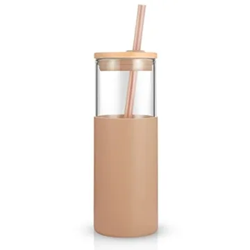 Tronco 24 oz Eco-Friendly Glass Tumbler with Straw