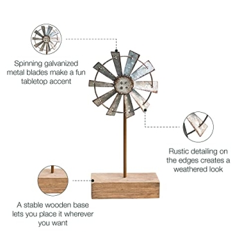 CWI Gifts 10 Inch Windmill Decor for Farmhouse Styling