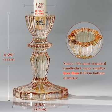 Simeitol Glass Candlestick Holders Bulk, 6PCS Gold Taper Candle Holders for Table Centerpiece, Gold Tall Candle Stick Holder Stand for Wedding Decorations, Birthday, Christmas Table Decor