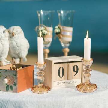 Simeitol Glass Candlestick Holders Bulk, 6PCS Gold Taper Candle Holders for Table Centerpiece, Gold Tall Candle Stick Holder Stand for Wedding Decorations, Birthday, Christmas Table Decor