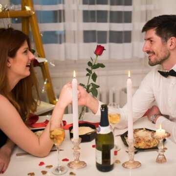 Simeitol Glass Candlestick Holders Bulk, 6PCS Gold Taper Candle Holders for Table Centerpiece, Gold Tall Candle Stick Holder Stand for Wedding Decorations, Birthday, Christmas Table Decor