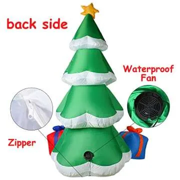Inflatable Christmas Tree Decorations,8FT Inflatable Yard Decor Outdoor Christmas Decorations Built-in LED Lights with Tethers,Stakes for Outdoor,Yard,Garden,Lawn Decorations