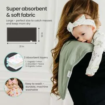 Copper Pearl Premium Baby Burp Cloths 3-Pack Absorbent Rags