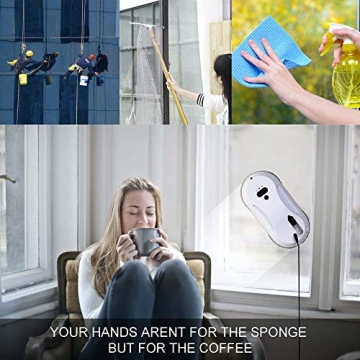 Sophinique Robot Window Cleaner with Double-Sided Spray