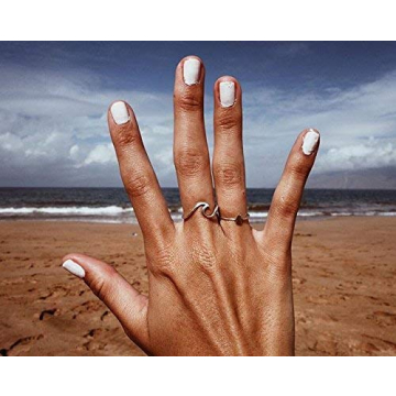 Pura Vida Silver Ocean Wave Ring - Dainty Sterling Silver Design