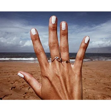 Pura Vida Silver Ocean Wave Ring - Dainty Sterling Silver Design