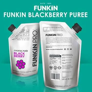 Funkin Blackberry Puree | 100% Real Fresh Fruit Juice for Cocktails, Drinks, Smoothies, Cooking 2.2 lbs with No Added Preservatives or Flavorings | Gluten Free