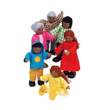 Hape African American Doll House Family Set - 6 Pieces