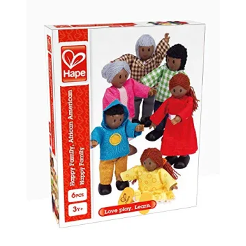 Hape African American Doll House Family Set - 6 Pieces