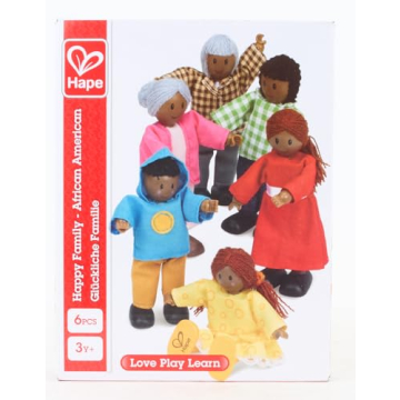 Hape African American Doll House Family Set - 6 Pieces