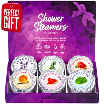 Cleverfy Shower Steamers Aromatherapy - Compact Variety Pack of 6 Shower Bombs with Essential Oils. ...