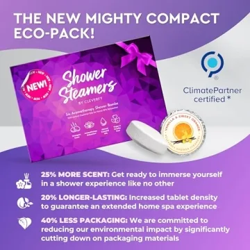 Cleverfy Shower Steamers Aromatherapy - Compact Variety Pack of 6 Shower Bombs with Essential Oils. Self Care Birthday Gifts for Women and Valentines Day Gifts for Her and Him. Purple Set