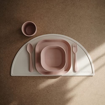 Mushie Kids Dinnerware Plates - Set of 2, Blush