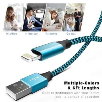 SHUSEL for iPhone Charger 3 Pack 6FT USB Lightning Cable MFi Certified Fast Charging Nylon Braided for iPhone Charger Cord Compatible with iPhone 14 Plus 14 pro max 13 12 11 XS X XR 8 Plus 7 6 SE 5s