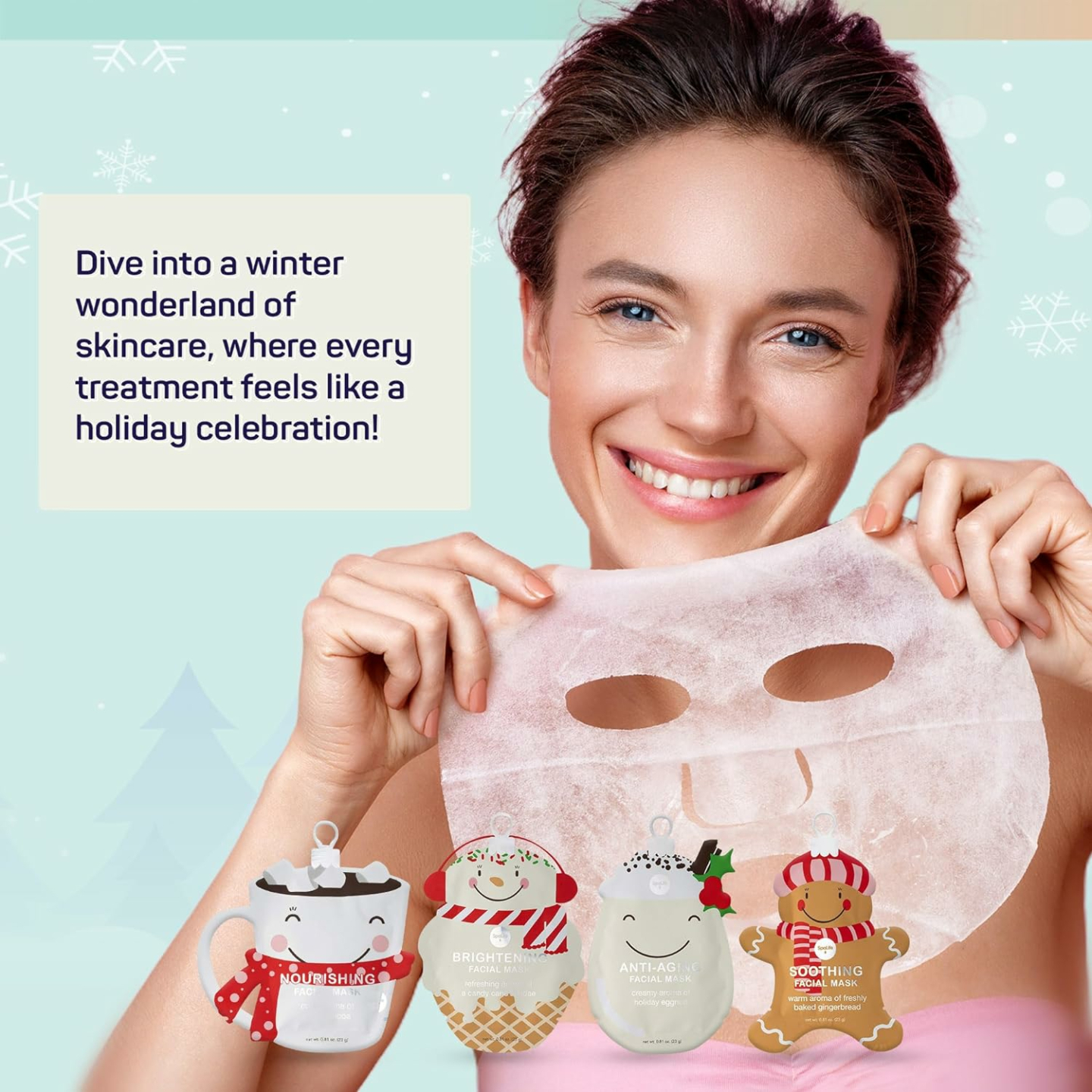 Holiday Treats Facial Masks - 12-Pack for Festive Skin