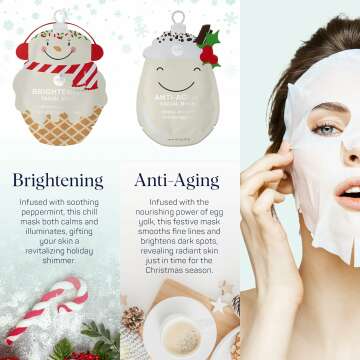 Holiday Treats Facial Masks - 12-Pack for Festive Skin