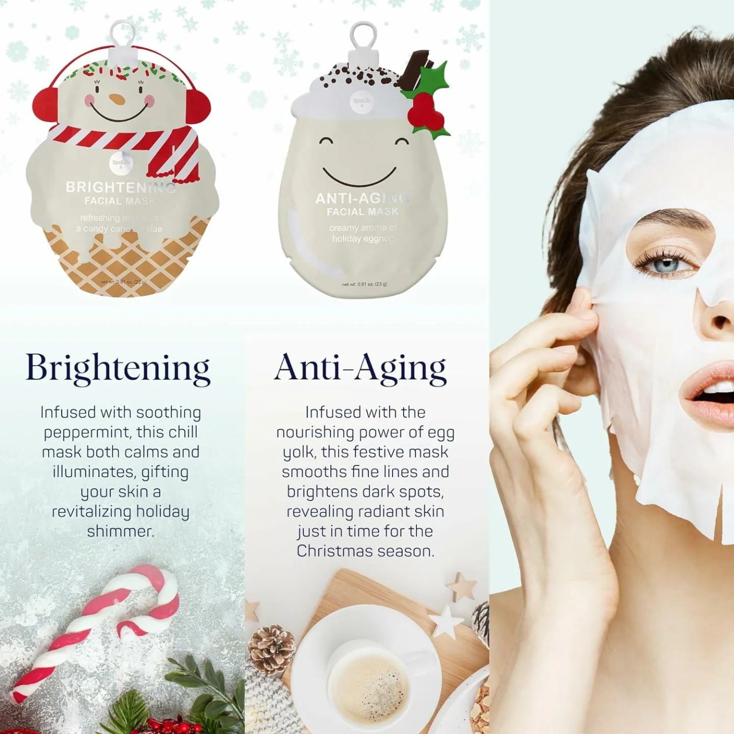 Holiday Treats Facial Masks - 12-Pack for Festive Skin
