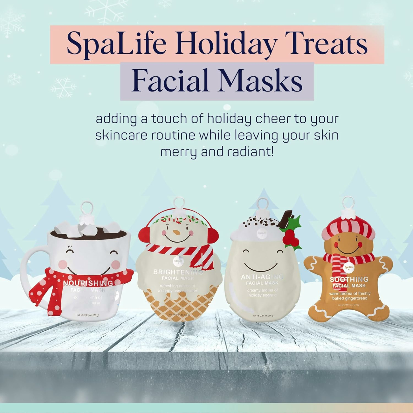 Holiday Treats Facial Masks - 12-Pack for Festive Skin