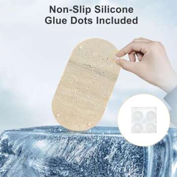 Oval Travertine Vanity Tray - 10''x5'' Elegant Counter Dish