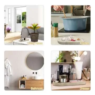 Oval Travertine Vanity Tray - 10''x5'' Elegant Counter Dish