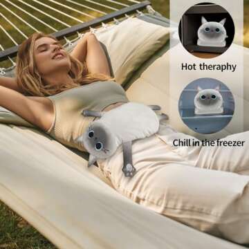 Microwave Heating Pad for Cramps Pain Relief, 22 * 13'' Moist Microwavable Stuffed Animal Period Men...