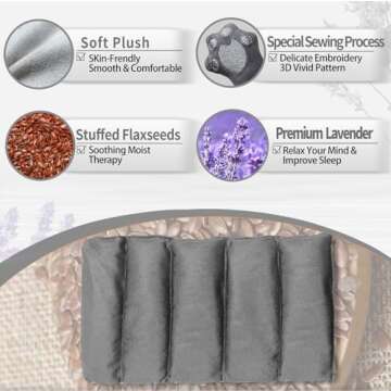 Microwave Heating Pad for Cramps Pain Relief, 22 * 13'' Moist Microwavable Stuffed Animal Period Menstrual Heating Pads for Back, Neck Shoulder and Knee, Big Siamese Cat