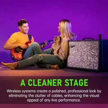 Xvive U2 Wireless Guitar System Rechargeable 2.4GHz Guitar Wireless Transmitter and Receiver for Electric Guitar Bass Violin Keyboard