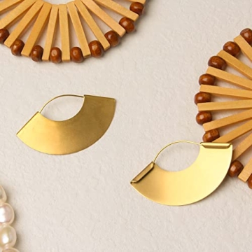 Stylish Lightweight Boho Fan Earrings for Women 1.6x1"