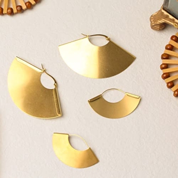 Stylish Lightweight Boho Fan Earrings for Women 1.6x1"