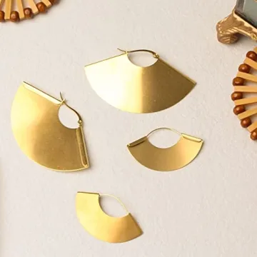 Stylish Lightweight Boho Fan Earrings for Women 1.6x1"