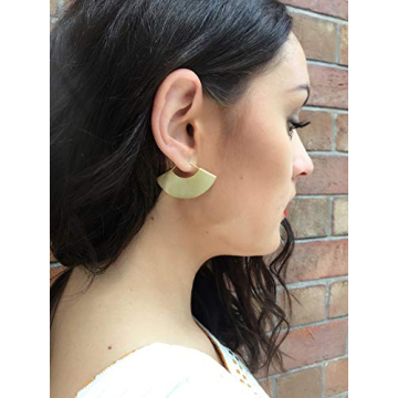 Stylish Lightweight Boho Fan Earrings for Women 1.6x1"