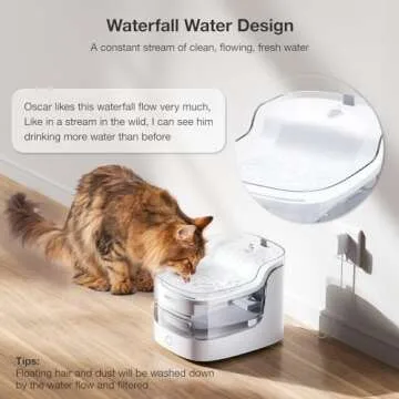 Petgugu PF1 2L Cat Water Fountain Smart App Control 8 Layers Filtration Automatic Water Dispenser for Cats Dogs Pet Water Fountain Wireless Pump Pet Health Manager 2.4G WiFi
