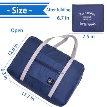 Foldable Travel Duffel Bag 2PCS Tote Carry on Luggage Bag Spirit Airlines Personal item Sports Gym B...