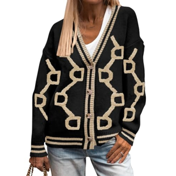 PRETTYGARDEN Women's Spring Chunky Knit Cardigan Sweaters Casual Open Front Button Up Winter Coats O...