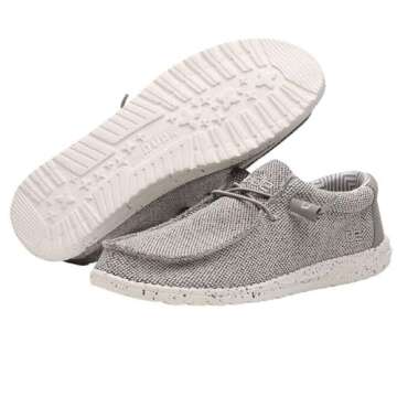 Hey Dude Men's Wally Sox Ash Size 13 | Men’s Shoes | Men's Lace Up Loafers | Comfortable & Light-Weight