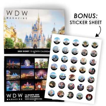 WDW Magazine 2025 Wall Calendar - With Bonus Trip Planning and Celebration Stickers for Disney World...