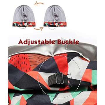 Adjustable Satin Cap for Curly Hair - Stylish Sleep Wear