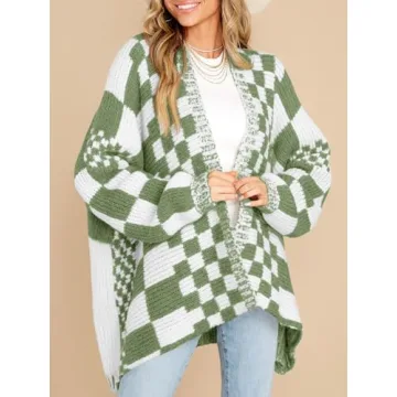 Shop Saodimallsu Oversized Checkered Cardigan for Women