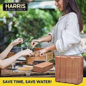 Harris Coco Coir Pith, 4 Bricks for Healthy Root Growth