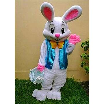 MatGui Easter Rabbit Bunny Costume Rabbit Mascot Costume Adult Size Fancy Dress