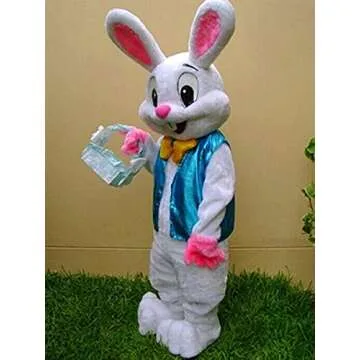 MatGui Easter Rabbit Bunny Costume Rabbit Mascot Costume Adult Size Fancy Dress