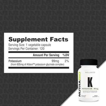 NutraBio Potassium Complex - Healthy Heart & Muscle Support