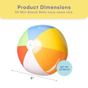Top Race Mini Beach Balls for Kids Pack of 25 - Pool Toys and More