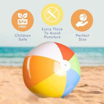Top Race Mini Beach Balls for Kids Pack of 25 - Pool Toys and More