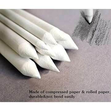 43 PCS Blending Stumps and Tortillions Paper Art Blenders Sketch Drawing Tools with Sketch Wipe Scra...